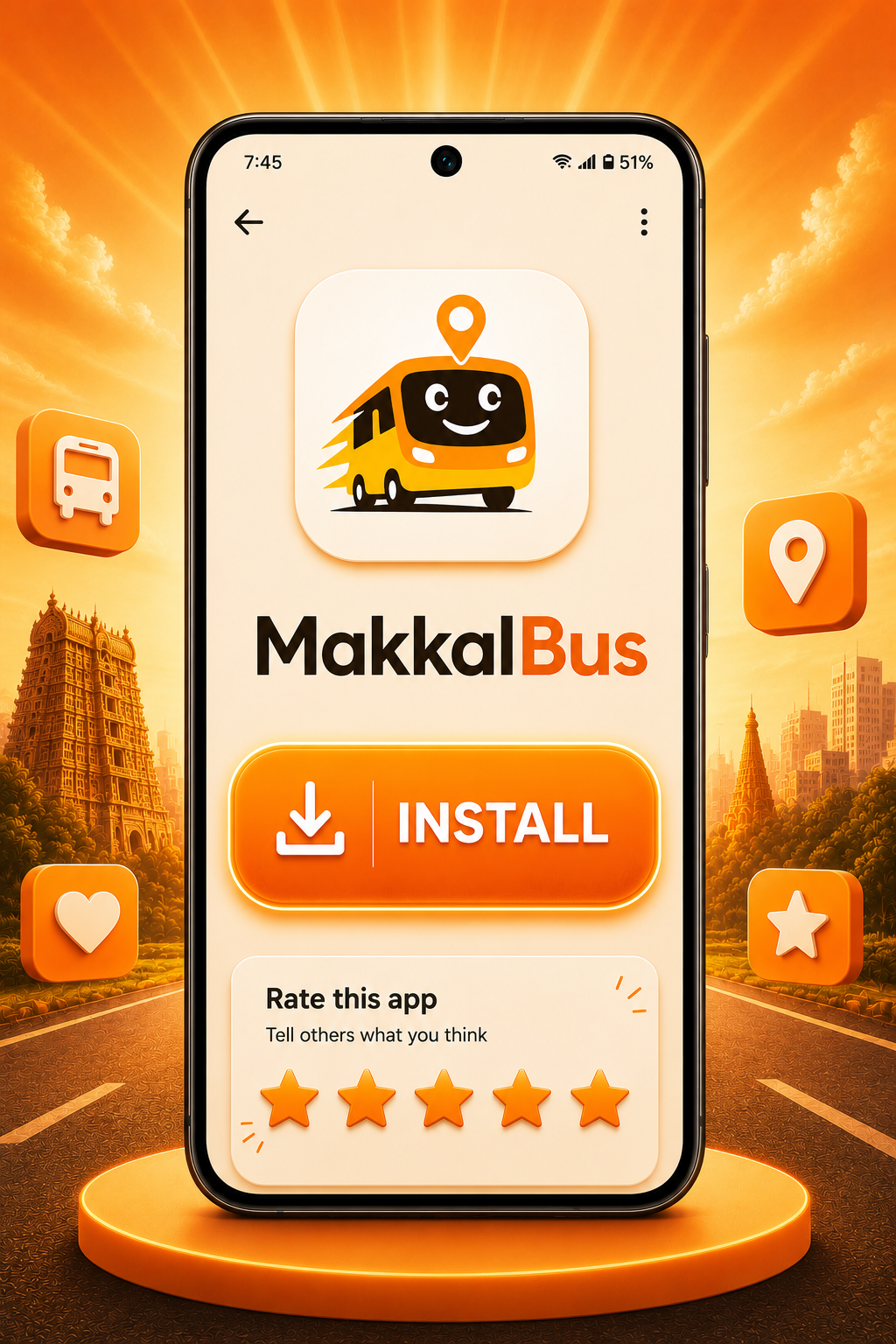 MakkalBus app download promotional artwork